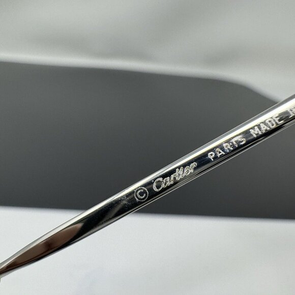 Cartier rimless metal optical Eyeglasses Frame Shiny Silver - Picture 9 of 16